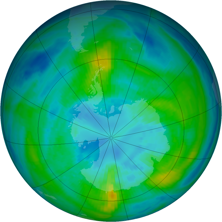 Antarctic ozone map for 04 April 1983